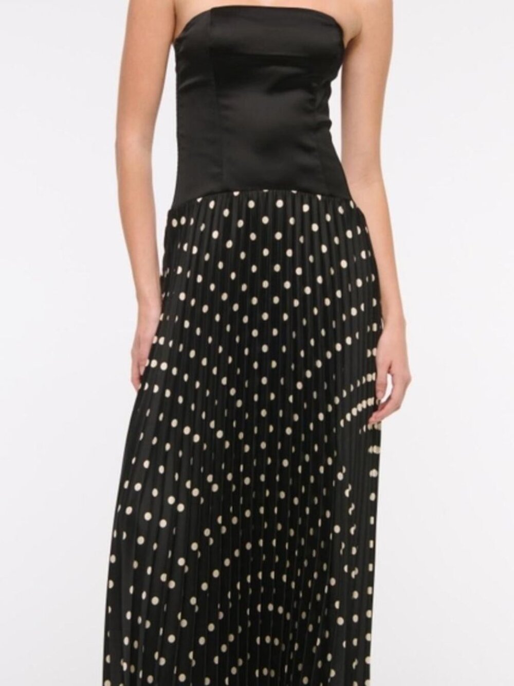 Abercrombie & Fitch Giselle Drop-Waist Maxi Dress | Black Dot | XXL Tall - Picture 1 of 1